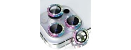 For iPhone 16 Pro Max 6.9 inch Diamond Bling Camera Lens Full Tempered Glass - Mixed Color