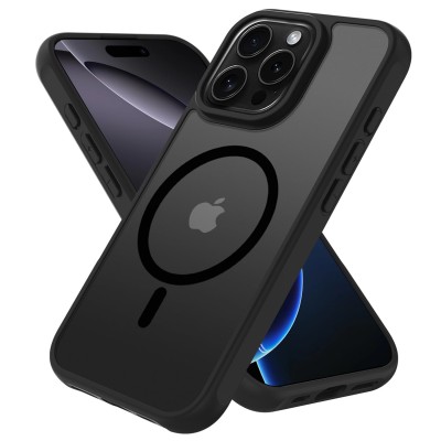For iPhone 16 Pro Max 6.9 inch Diamond [Magnetic Circle] with CD Pattern Hybrid - Black