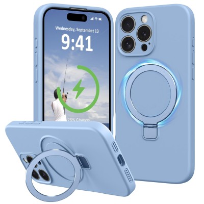 For iPhone 16 Pro Max 6.9 inch Diamond [Magnetic Circle] with CD Pattern Hybrid - Blue