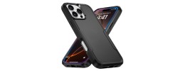 For iPhone 16 Pro Max 6.9 inch Exquisite Tough Shockproof Hybrid Case Cover - Black
