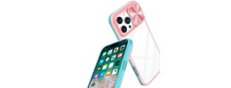 For iPhone 16 Pro Max 6.9 inch Fusion Transparent Clear Hybrid Case Cover - Pink/Blue