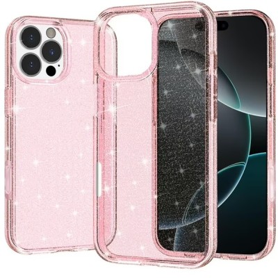 For iPhone 16 Pro Max 6.9 inch Glitter Ultra Thick 3mm Transparent Hybrid Case Cover - Pink