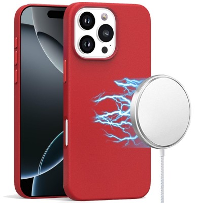 For iPhone 16 Pro Max 6.9 inch Grip [Magneti Circle] Metal Shockproof Hybrid - Red