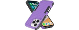 For iPhone 16 Pro Max 6.9 inch METKASE Noble lined shockproof dual layer hybrid in Slide-Out Package - Dark Purple/Black