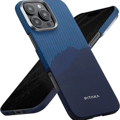 For iPhone 16 Pro Max 6.9 inch METKASE Noble lined shockproof dual layer hybrid in Slide-Out Package - Sky Blue/Black