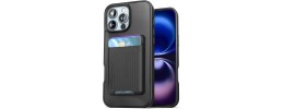 For iPhone 16 Pro Max 6.9 inch METKASE Wallet PU Vegan Leather ID Card Money Holder with Magnetic Closure in Slide-Out Package - Black