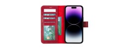 For iPhone 16 Pro Max 6.9 inch METKASE Wallet Premium PU Vegan Leather ID Card Money Holder with Magnetic Closure in Slide-Out Package - Red