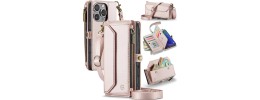 For iPhone 16 Pro Max 6.9 inch METKASE Wallet Premium PU Vegan Leather ID Card Money Holder with Magnetic Closure in Slide-Out Package - Rose Gold