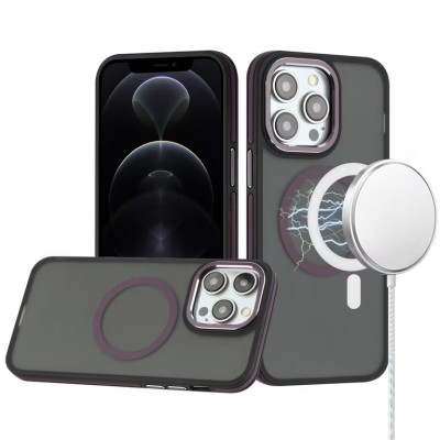 For iPhone 16 Pro Max 6.9 inch [Magnetic Circle] Smooth Safe Matte Feel Hybrid Case - Clear