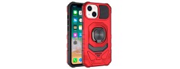 For iPhone 16 Pro Max 6.9 inch Magnetic Ring Stand Classic Design FULL Camera Protection Hybrid Case - Red