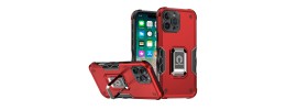 For iPhone 16 Pro Max 6.9 inch OPTIMUM Magnetic Ring Stand Hybrid Case Cover - Red
