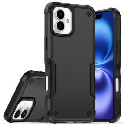 For iPhone 16 Pro Max 6.9 inch PEAK 3in1 Toughest Hybrid with Stand Cover Case - Black/Black