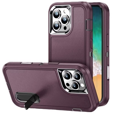 For iPhone 16 Pro Max 6.9 inch PEAK 3in1 Toughest Hybrid with Stand Cover Case - Black/Red