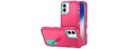 For iPhone 16 Pro Max 6.9 inch PEAK 3in1 Toughest Hybrid with Stand Cover Case - Teal/Hot Pink