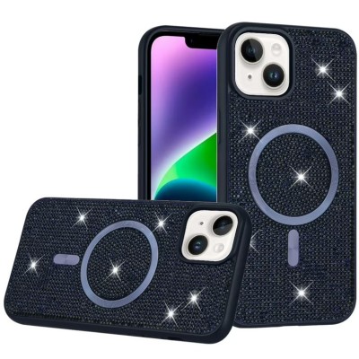 For iPhone 16 Pro Max 6.9 inch Party Diamond Bumper Bling Hybrid Case Cover - Blue