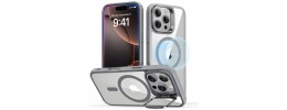 For iPhone 16 Pro Max 6.9 inch Push Mount Friendly Camera Protective [Ring Stand] Hybrid Case - Gray