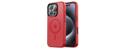 For iPhone 16 Pro Max 6.9 inch Push Mount Friendly Camera Protective [Ring Stand] Hybrid Case - Red