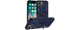 For iPhone 16 Pro Max 6.9 inch Ring Magnetic Kickstand Hybrid Case Cover - Blue