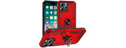 For iPhone 16 Pro Max 6.9 inch Ring Magnetic Kickstand Hybrid Case Cover - Red