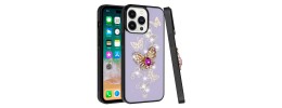 For iPhone 16 Pro Max 6.9 inch SPLENDID Diamond Glitter Ornaments Engraving Case Cover - Enchanted Butterfly Purple