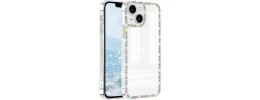 For iPhone 16 Pro Max 6.9 inch Smiling Glitter Ornament Bling With Ring Stand Hybrid Case Cover - White