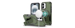 For iPhone 16 Pro Max 6.9 inch Sturdy Bracket Kickstand Magnetic Hybrid - Midnight Green