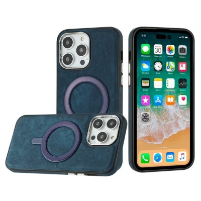 For iPhone 16 Pro Max 6.9 inch Ultimate Quality PU Leather Hybrid Case Cover - Blue
