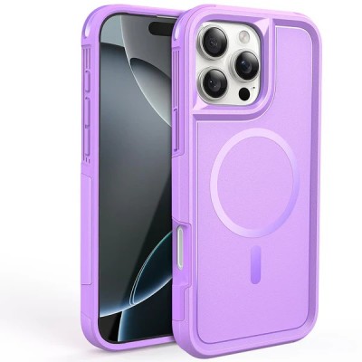 For iPhone 16 Pro Max 6.9 inch Ultimate Quality PU Leather Hybrid Case Cover - Light Purple