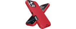 For iPhone 16 Pro Max 6.9 inch Ultimate U Design Hybrid with Camera Window Covering - Red