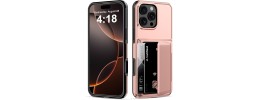 For iPhone 16 Pro Max 6.9 inch Wallet ID Card Holder Case Cover - Rose Gold