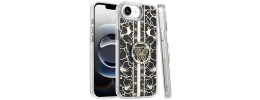 For iPhone 16E (E edition) / SE4 (2025) Splendid Floral Designs with
 Metal Camera and Buttons with Butterfly Ring Stand Hybrid Case 
Purple QBSPLNDXFLR-iP16E-Prp