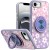 For iPhone 16E (E edition) / SE4 (2025) Beautiful Diamond Metallic  Design Metal Chrome Edged Hybrid - Purple