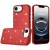 For iPhone 16E (E edition) / SE4 (2025) Beautiful Diamond Metallic  Design Metal Chrome Edged Hybrid - Red