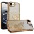 For iPhone 16E (E edition) / SE4 (2025) Beautiful Diamond Metallic  Design Metal Chrome Edged Hybrid - Rose Gold