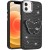 For iPhone 16E (E edition) / SE4 (2025) Butterfly Moveable Grip  Stand With Small Diamonds Meta Buttons HQ Hybrid - Black