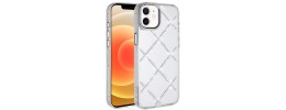 For iPhone 16E (E edition) / SE4 (2025) Butterfly Ornaments Diamond Bling Glitter Hybrid Case - White