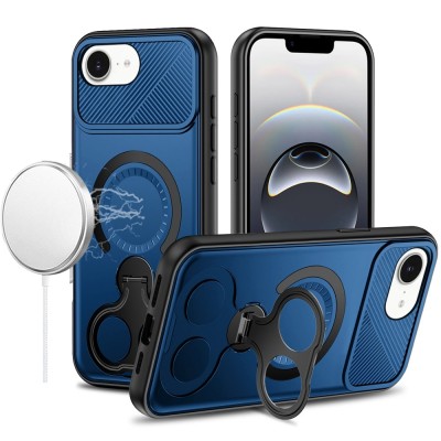 For iPhone 16E (E edition) / SE4 (2025) CD Texture Design  Magnetic Car Mount Friendly HQ Hybrid - A