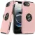 For iPhone 16E (E edition) / SE4 (2025) CHIEF Oil Painted Magnetic  Ring Stand Hybrid Case Cover - Rose Gold