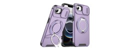 For iPhone 16E (E edition) / SE4 (2025) CHROME HQ Rotational Magnetic Ring Hybrid - Light Purple