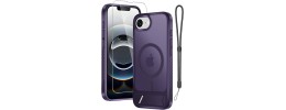 For iPhone 16E (E edition) / SE4 (2025) Card Holder (2X) with Wrist  Strap Hybrid With KickStand - Beige+Light Purple