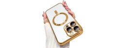 For iPhone 16E (E edition) / SE4 (2025) Diamond Magnetic Circle Thick TPU with Camera Protection - Gold