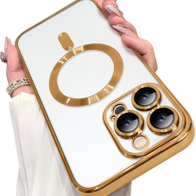 For iPhone 16E (E edition) / SE4 (2025) Diamond Magnetic Circle Thick TPU with Camera Protection - Gold