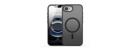 For iPhone 16E (E edition) / SE4 (2025) Glossy Oil Premium Hybrid Case Cover - Black