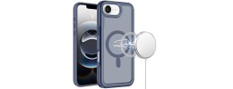 For iPhone 16E (E edition) / SE4 (2025) Glossy Oil Premium Hybrid Case Cover - Dark Blue