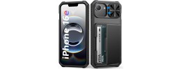 For iPhone 16E (E edition) / SE4 (2025) Jewel Wallet Design with Stitched PU Leather ID Card Money Holder Zipper Case - Black