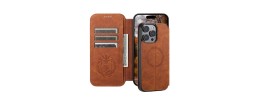 For iPhone 16E (E edition) / SE4 (2025) Jewel Wallet Design with Stitched PU Leather ID Card Money Holder Zipper Case - Brown