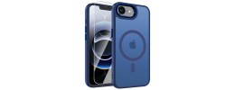 For iPhone 16E (E edition) / SE4 (2025) Lavished Floral Butterfly Bling Stones Hybrid Case - Blue
