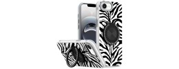 For iPhone 16E (E edition) / SE4 (2025) Metal Diamond CD Pattern Design Matte Finished Hybrid with Rotational Ring [Car Mount Friendly] Case - 3