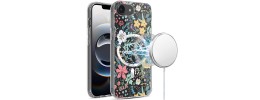 For iPhone 16E (E edition) / SE4 (2025) Resin Epoxy Design Diamond Metal Edged Hybrid Case - G