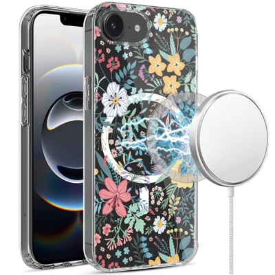 For iPhone 16E (E edition) / SE4 (2025) Resin Epoxy Design Diamond Metal Edged Hybrid Case - G